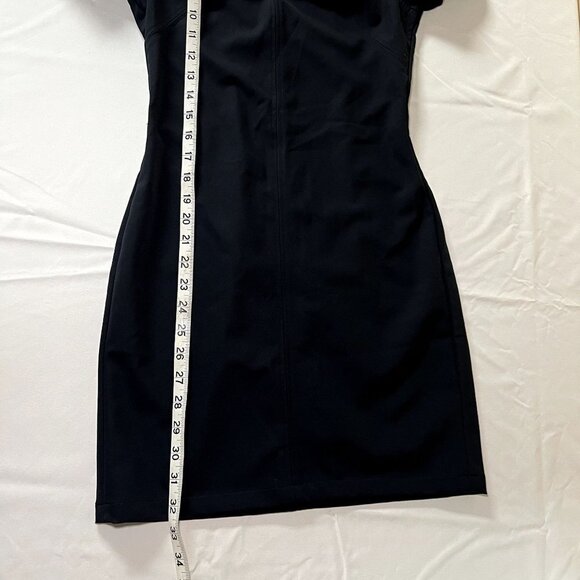 &‎ Other Stories Black Mini Dress Mock Neck Cut Out Short Sleeve Bodycon Luxury - Picture 15 of 16